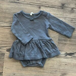 Navy blue Quincy Mae pointelle skirted bodysuit